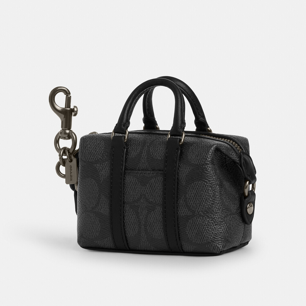 Coach Outlet Men's Mini Trekker Bag Charm In Signature Canvas